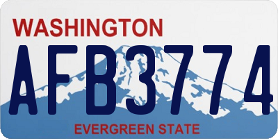 WA license plate AFB3774