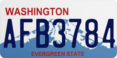 WA license plate AFB3784