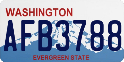 WA license plate AFB3788