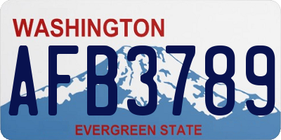 WA license plate AFB3789
