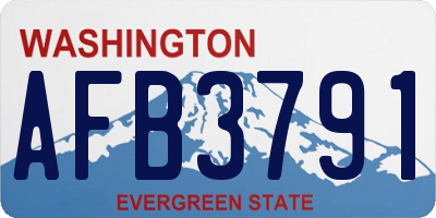 WA license plate AFB3791