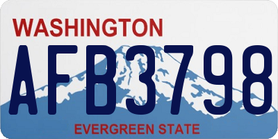 WA license plate AFB3798