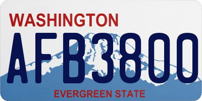 WA license plate AFB3800
