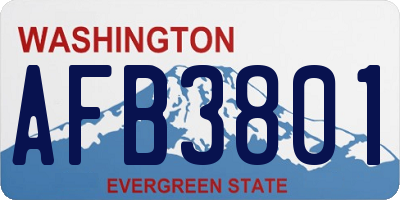 WA license plate AFB3801