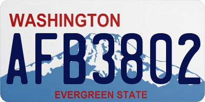 WA license plate AFB3802