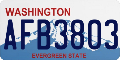 WA license plate AFB3803