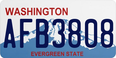 WA license plate AFB3808