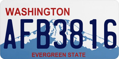 WA license plate AFB3816