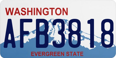 WA license plate AFB3818