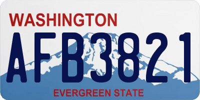 WA license plate AFB3821