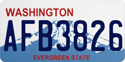 WA license plate AFB3826
