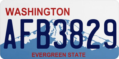WA license plate AFB3829