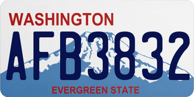 WA license plate AFB3832