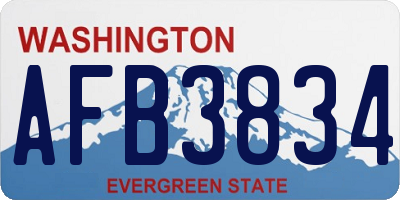 WA license plate AFB3834
