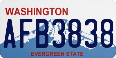 WA license plate AFB3838