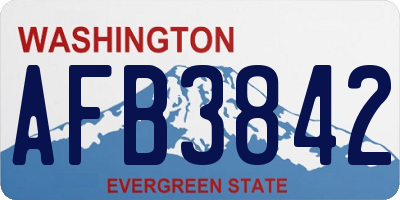 WA license plate AFB3842