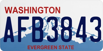 WA license plate AFB3843