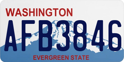 WA license plate AFB3846