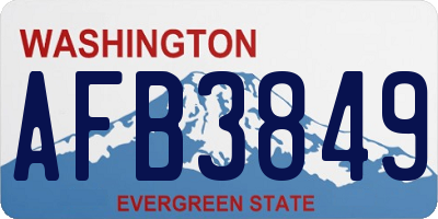 WA license plate AFB3849