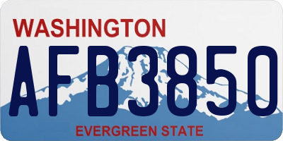 WA license plate AFB3850