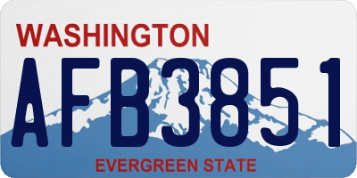WA license plate AFB3851