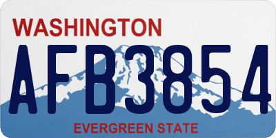 WA license plate AFB3854