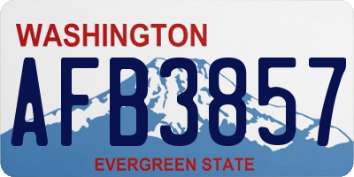WA license plate AFB3857