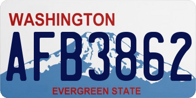 WA license plate AFB3862
