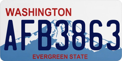 WA license plate AFB3863