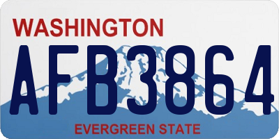 WA license plate AFB3864