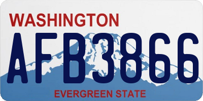 WA license plate AFB3866