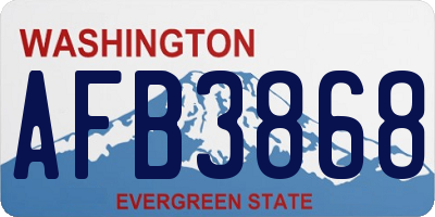 WA license plate AFB3868