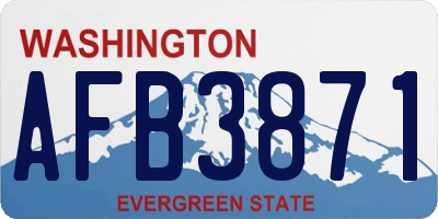 WA license plate AFB3871