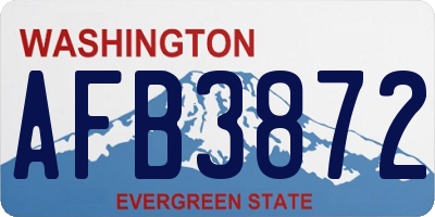 WA license plate AFB3872