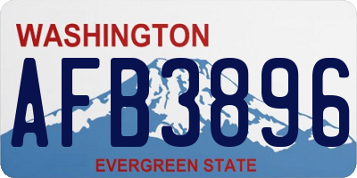 WA license plate AFB3896