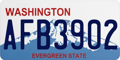 WA license plate AFB3902