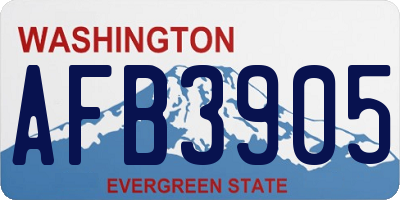 WA license plate AFB3905