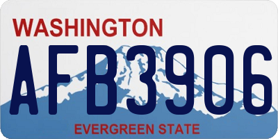 WA license plate AFB3906