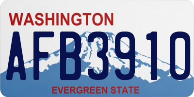 WA license plate AFB3910