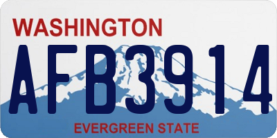 WA license plate AFB3914