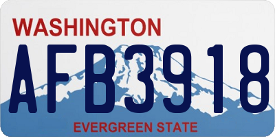 WA license plate AFB3918