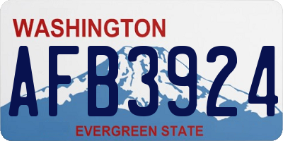 WA license plate AFB3924