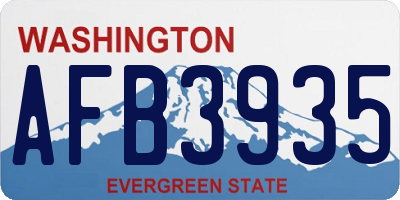 WA license plate AFB3935