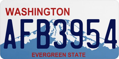 WA license plate AFB3954