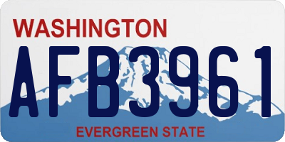 WA license plate AFB3961