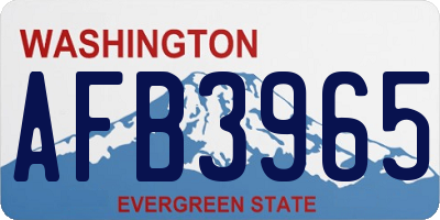 WA license plate AFB3965