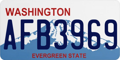 WA license plate AFB3969