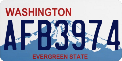 WA license plate AFB3974