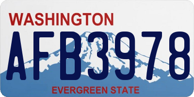 WA license plate AFB3978