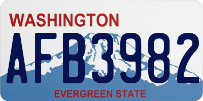 WA license plate AFB3982